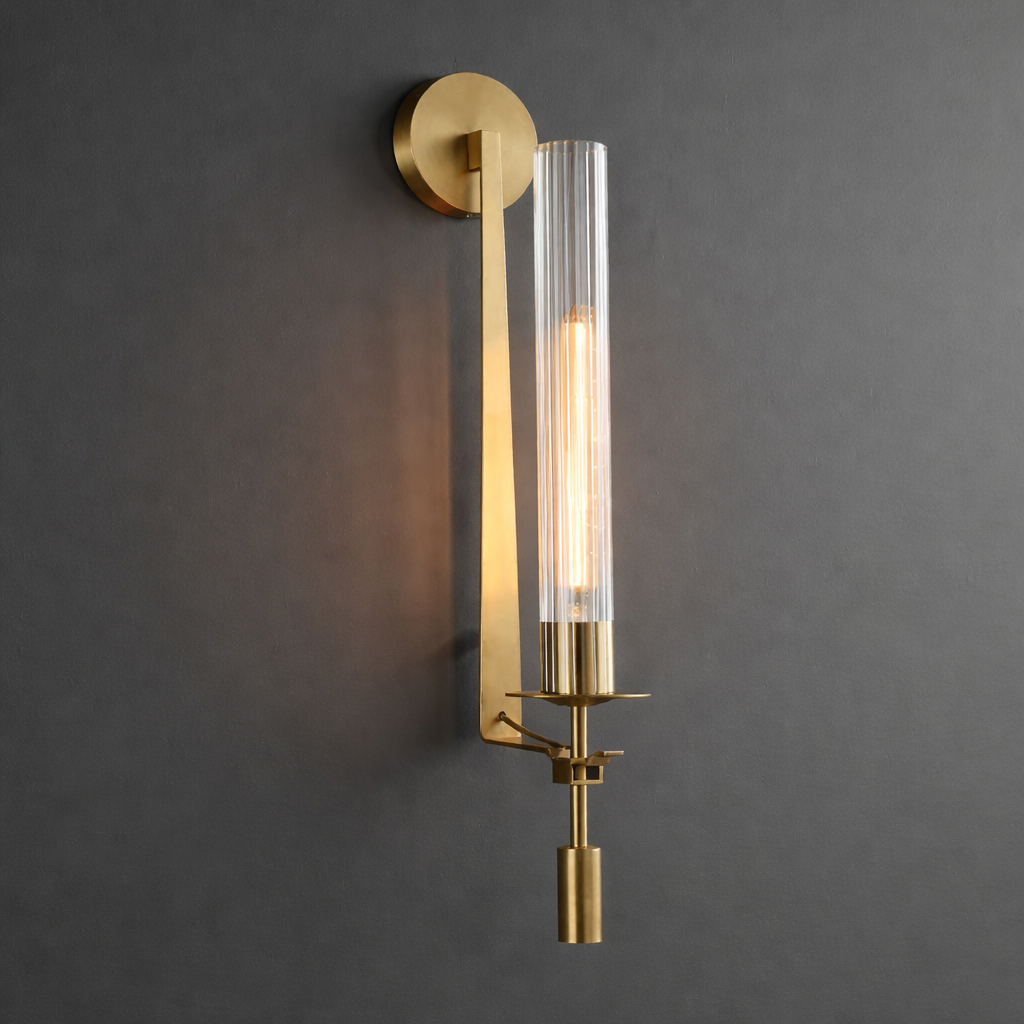 Sarika Modern Fluted Glass Wall Sconce