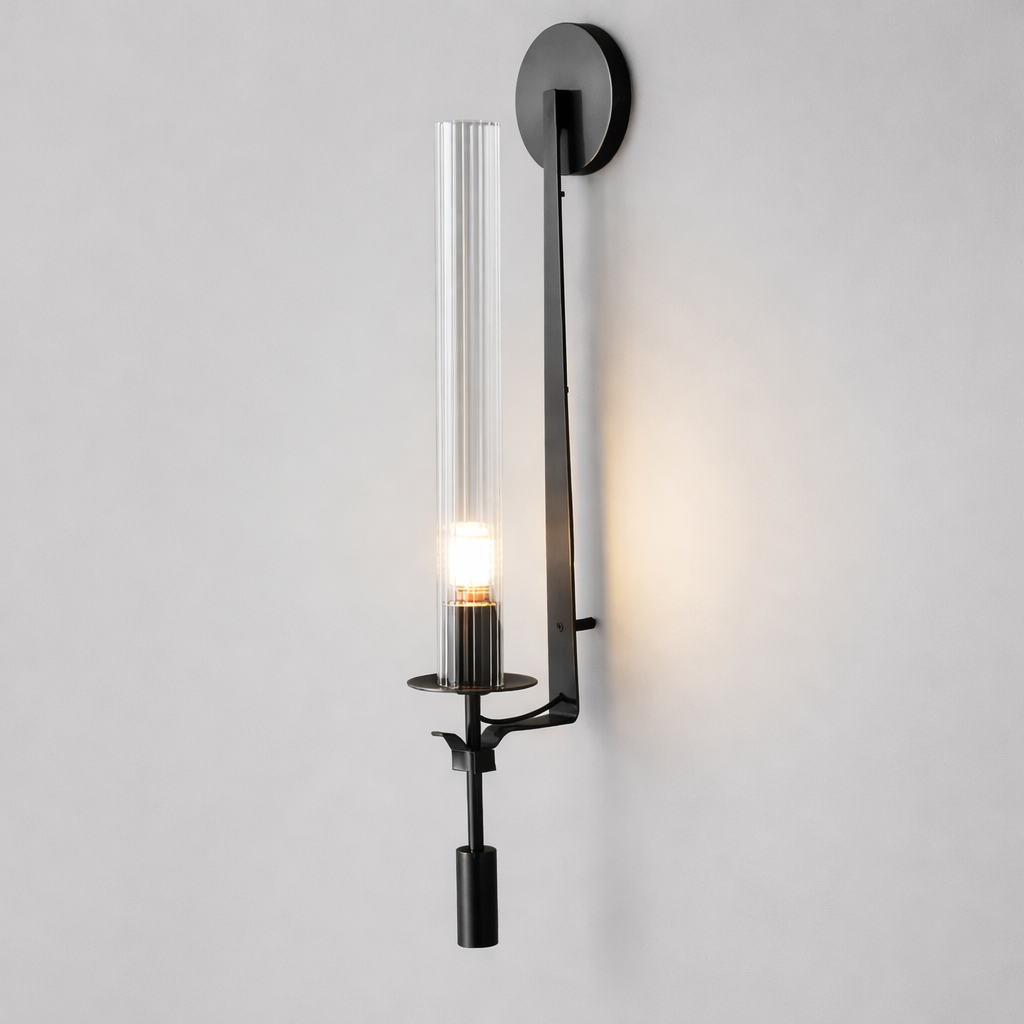 Sarika Modern Fluted Glass Wall Sconce