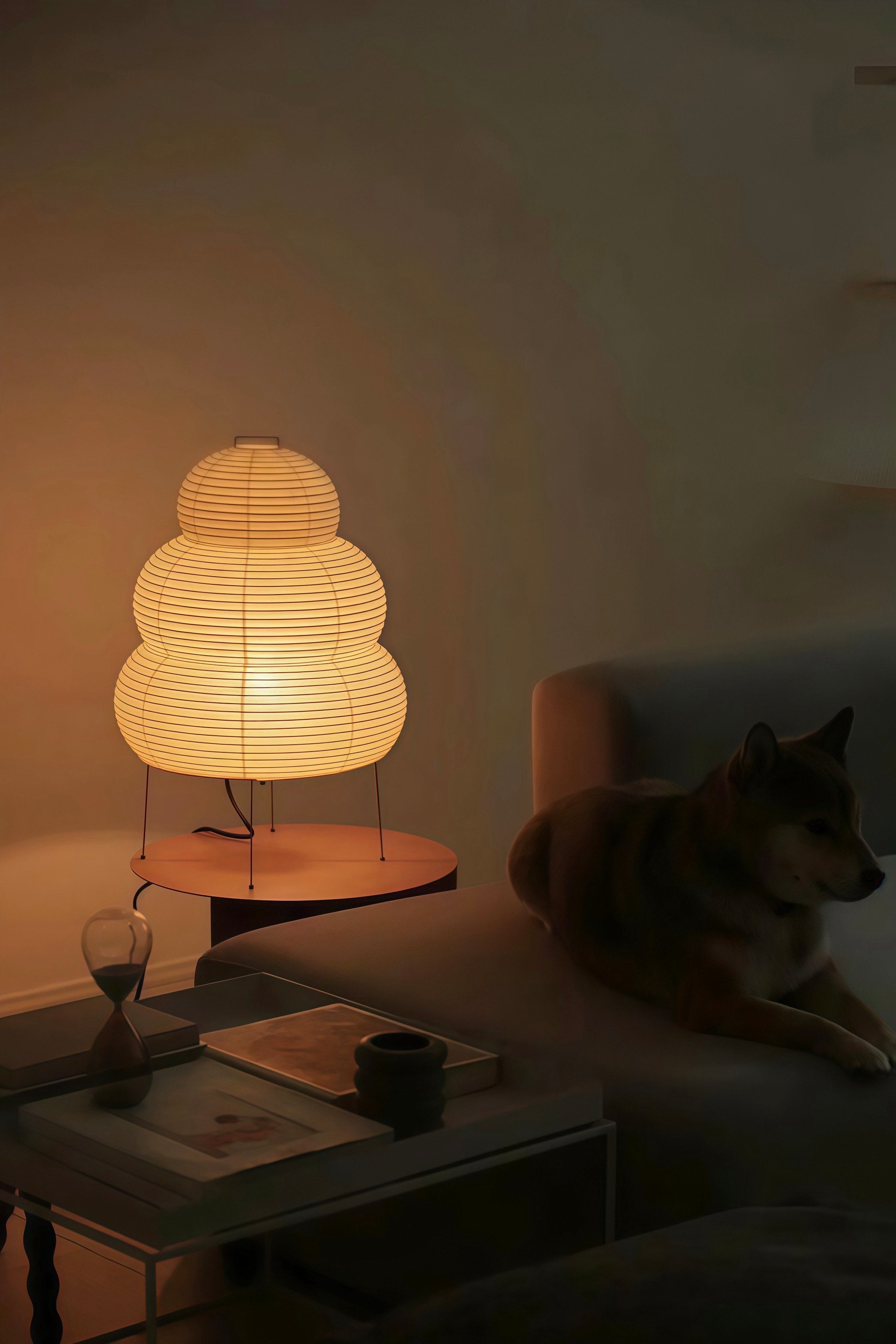 Snowman Rice Paper Floor Lamp | Japanese Style | Soft Ambient Glow