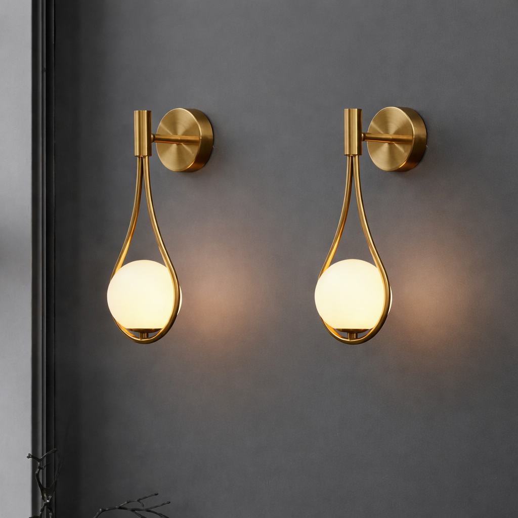 Modern Nordic Teardrop Glass Wall Light