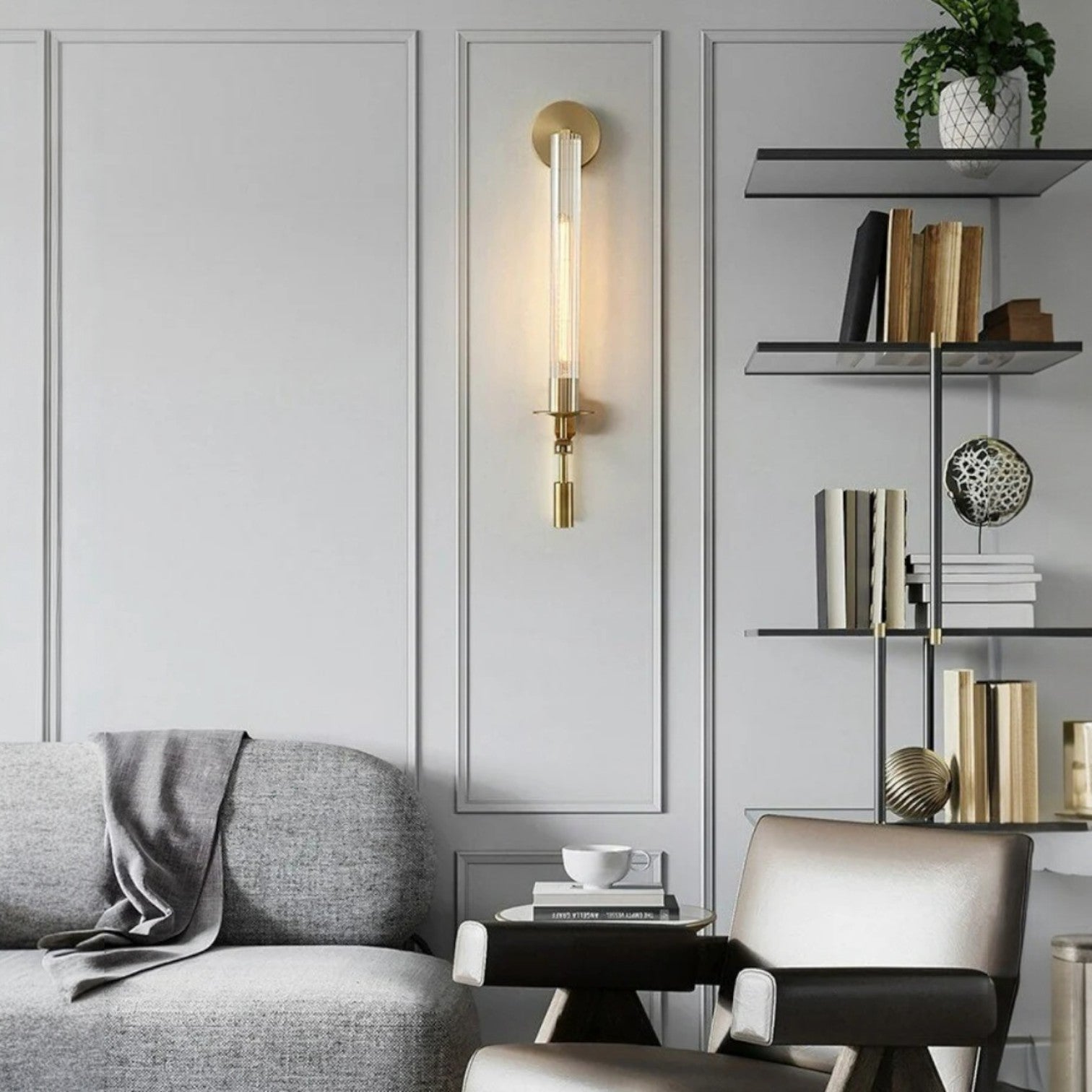 Sarika Modern Fluted Glass Wall Sconce