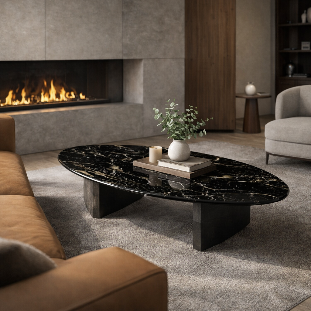 Luxury Oval Marble Coffee Table | Moora Furniture