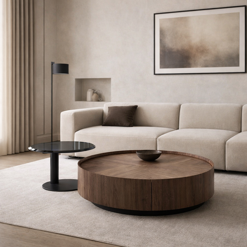 Contemporary Round Coffee Table Set | Moora Furniture