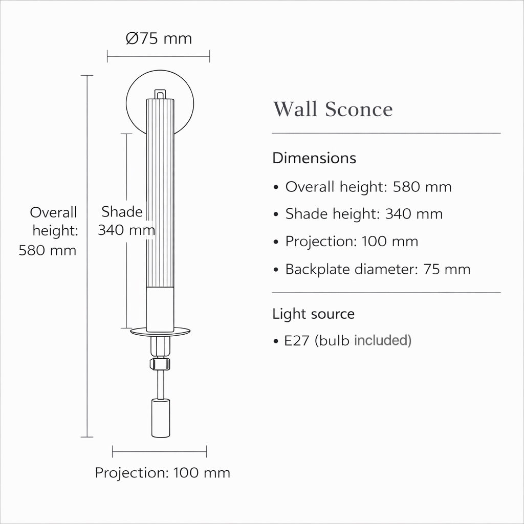 Sarika Modern Fluted Glass Wall Sconce