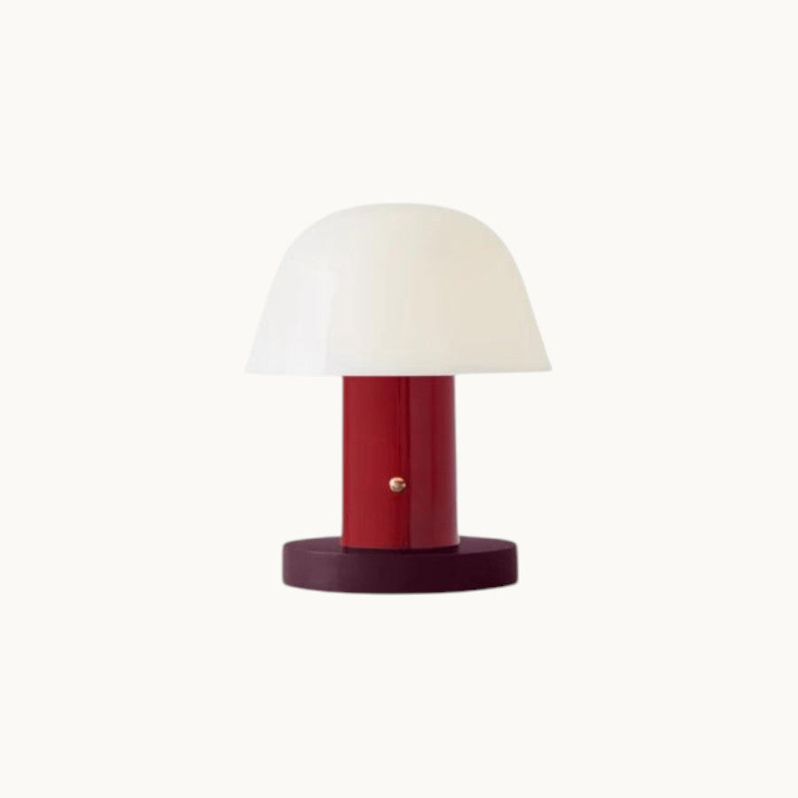 Modern Mushroom Table Lamp – Red & White Designer Table Lamp | Moora Furniture