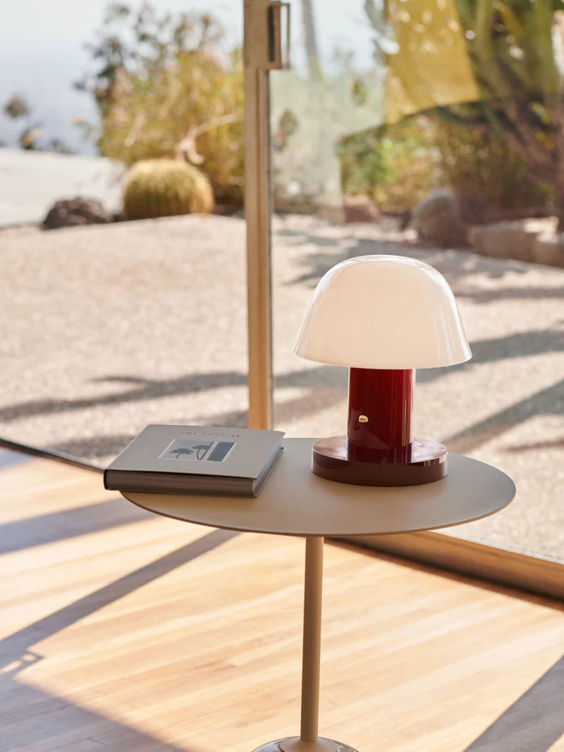 Modern Mushroom Table Lamp – Red & White Designer Table Lamp | Moora Furniture