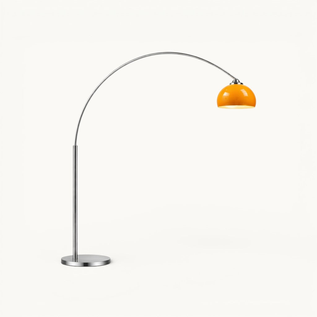 Modern Arc Floor Lamp – Yellow Shade Curved Floor Lamp | Moora Furniture