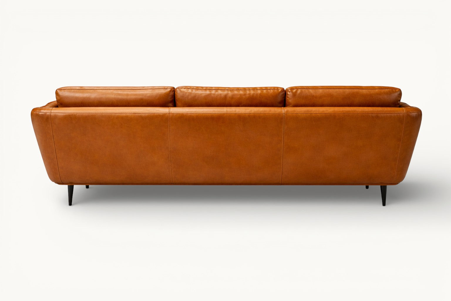 Cognac Leather 3-Seater Sofa