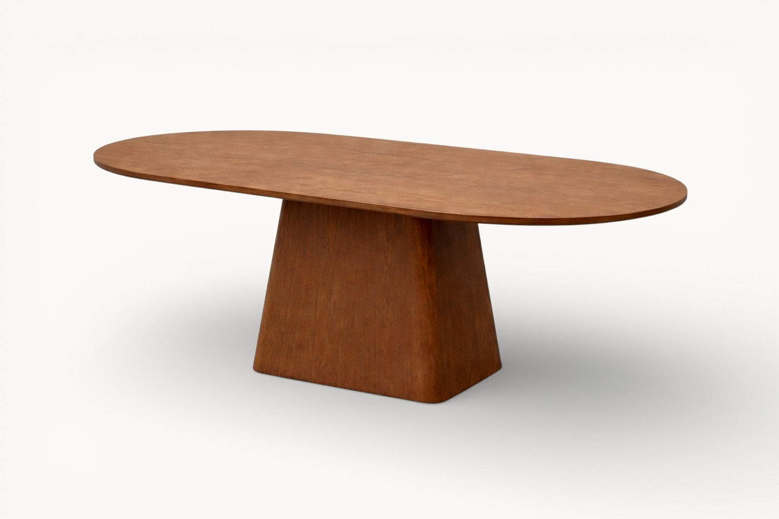 Oval Walnut Dining Table with Pedestal Base