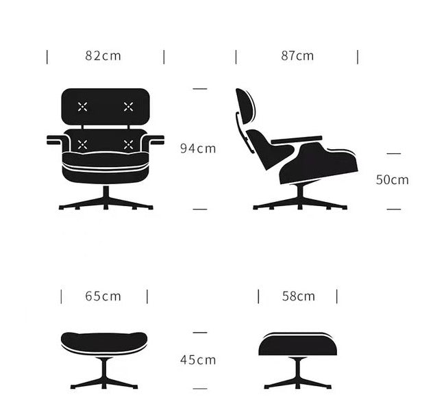 Eames Replica premium Leather Lounge Chair&Ottoman