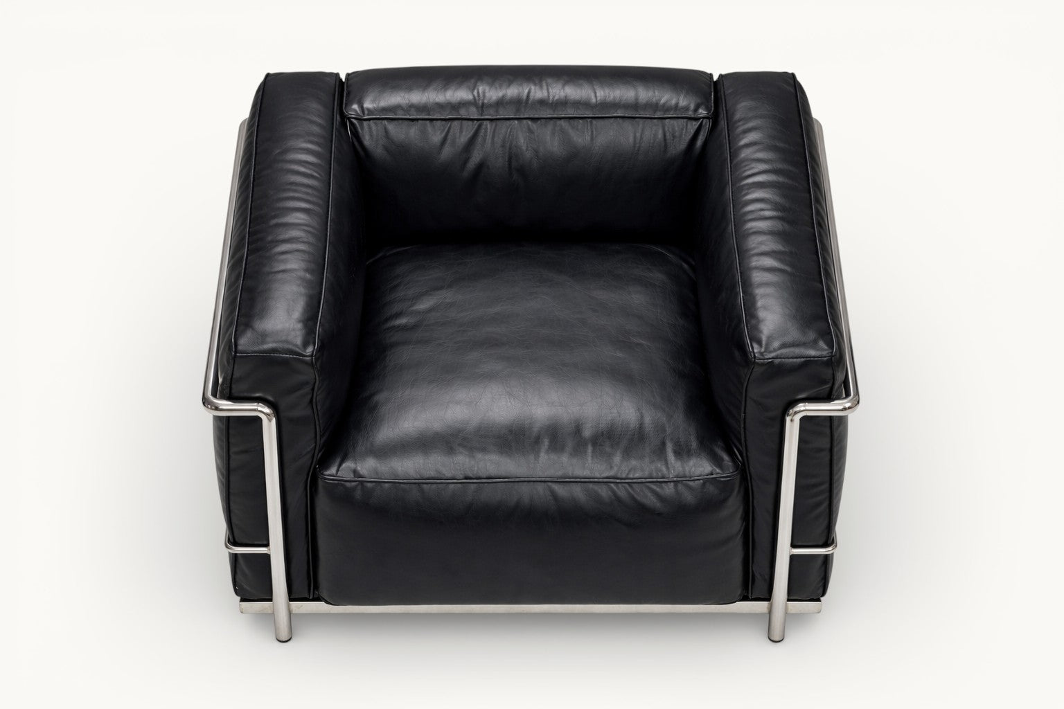 Black Leather Modular Sofa with Steel Frame