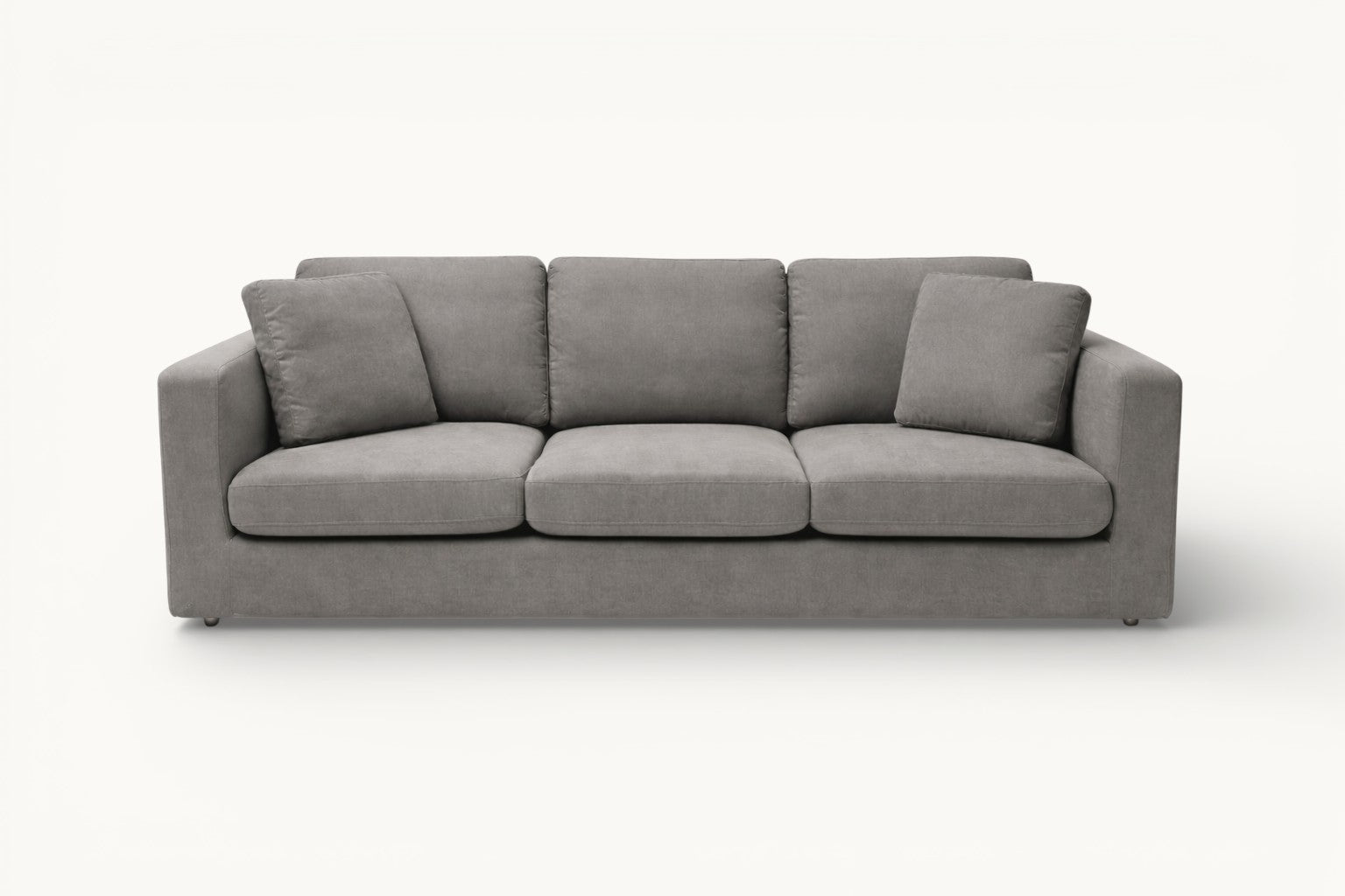 Modern Grey 3-Seater Sofa | Minimalist Fabric Couch – Moora Furniture