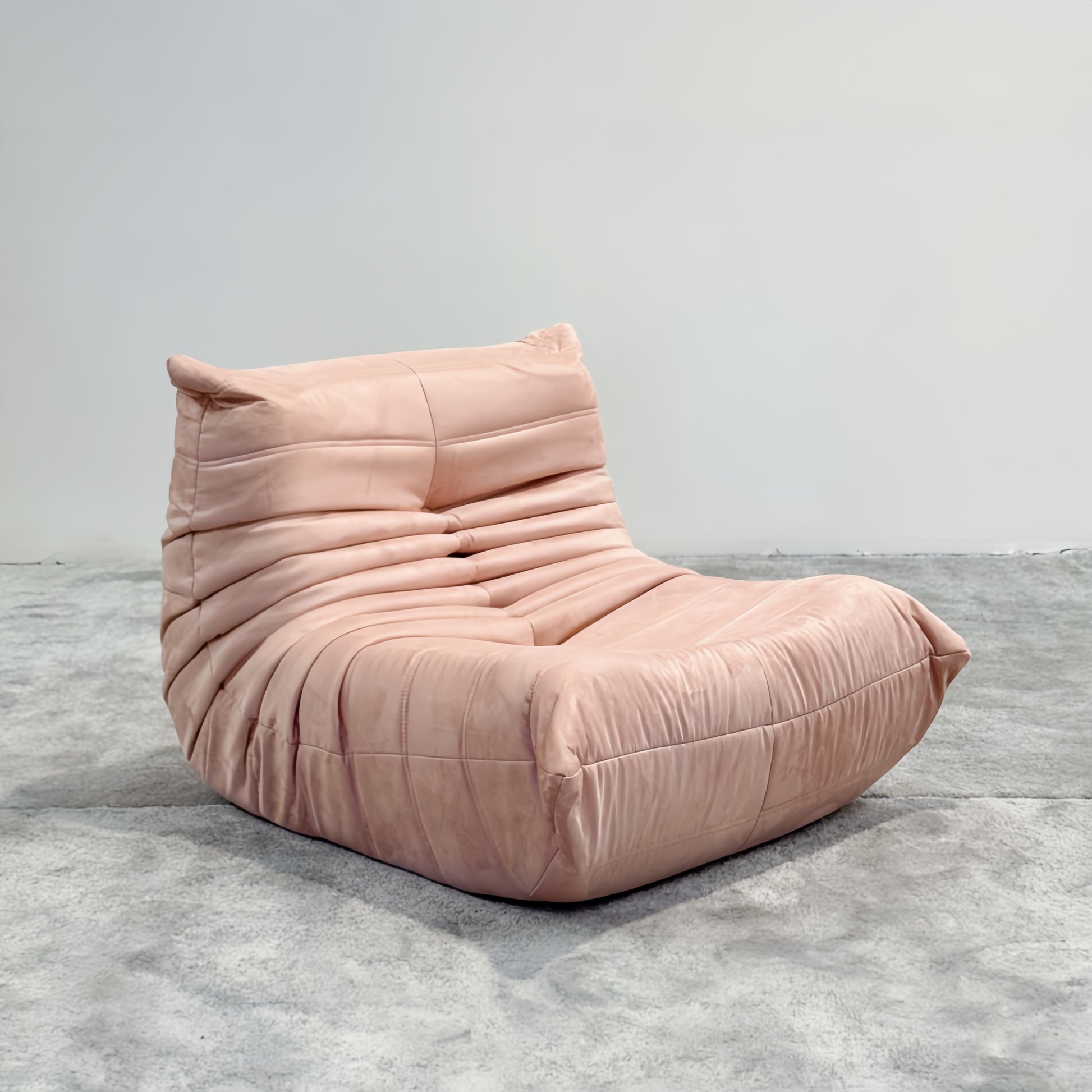 Moora Furniture | Baby Pink Suede Fireside Sofa - Gentle Comfort Seating