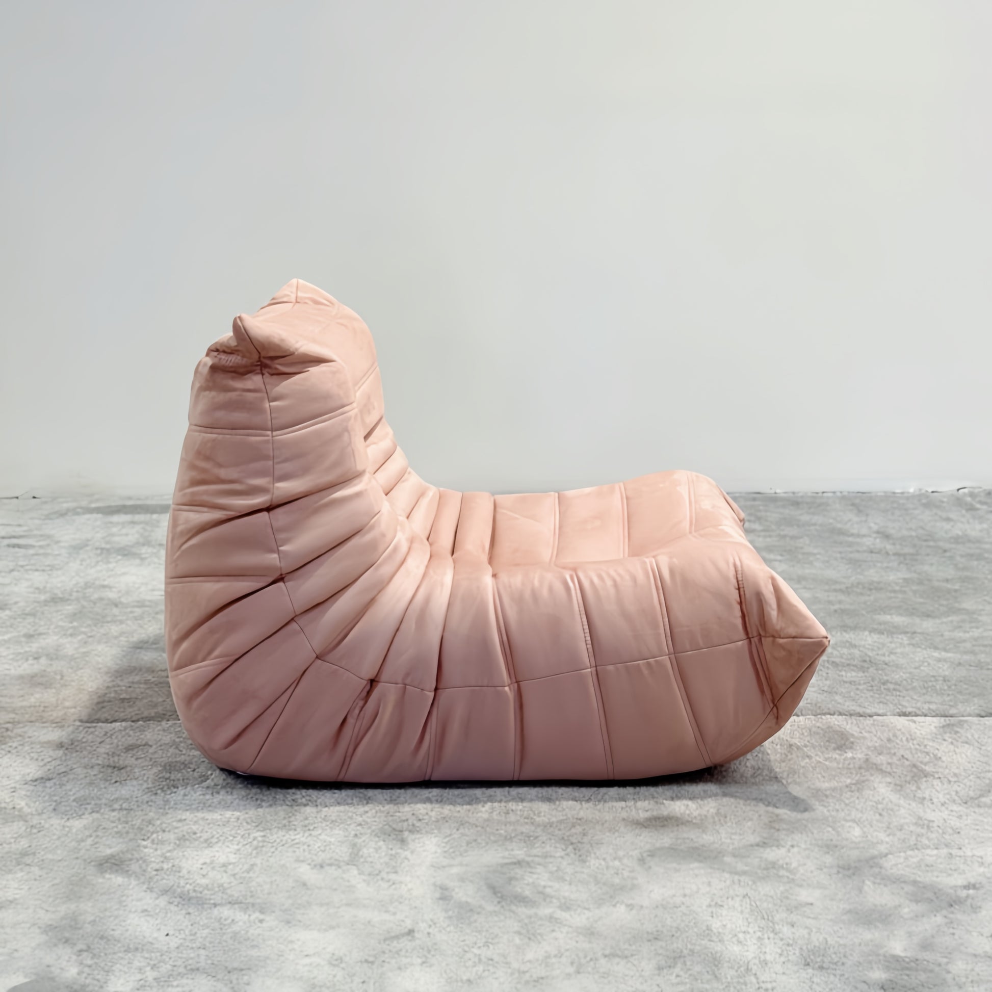 Moora Furniture | Baby Pink Suede Fireside Sofa - Gentle Comfort Seating