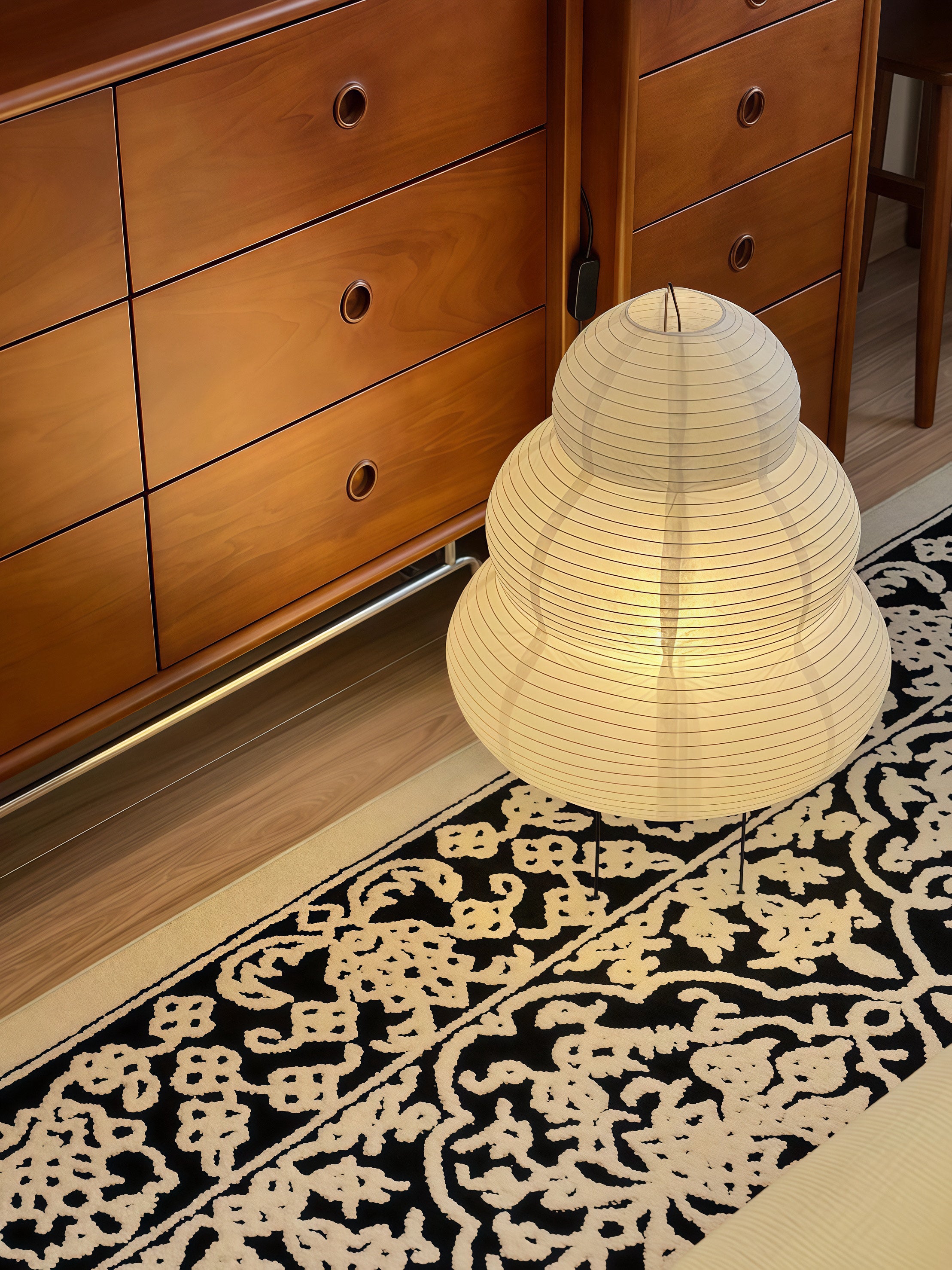 Snowman Rice Paper Floor Lamp | Japanese Style | Soft Ambient Glow