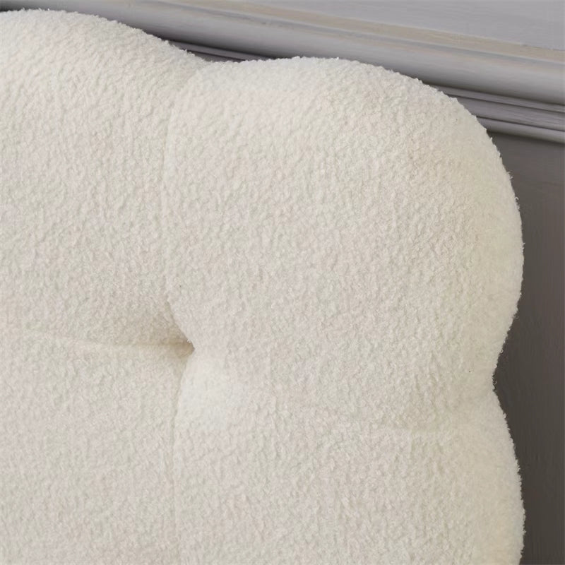 Moora Bouclé Upholstered Bed Frame – Cream White