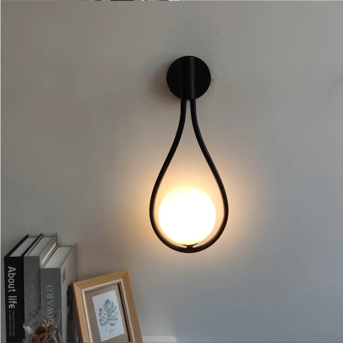 Modern Nordic Teardrop Glass Wall Light