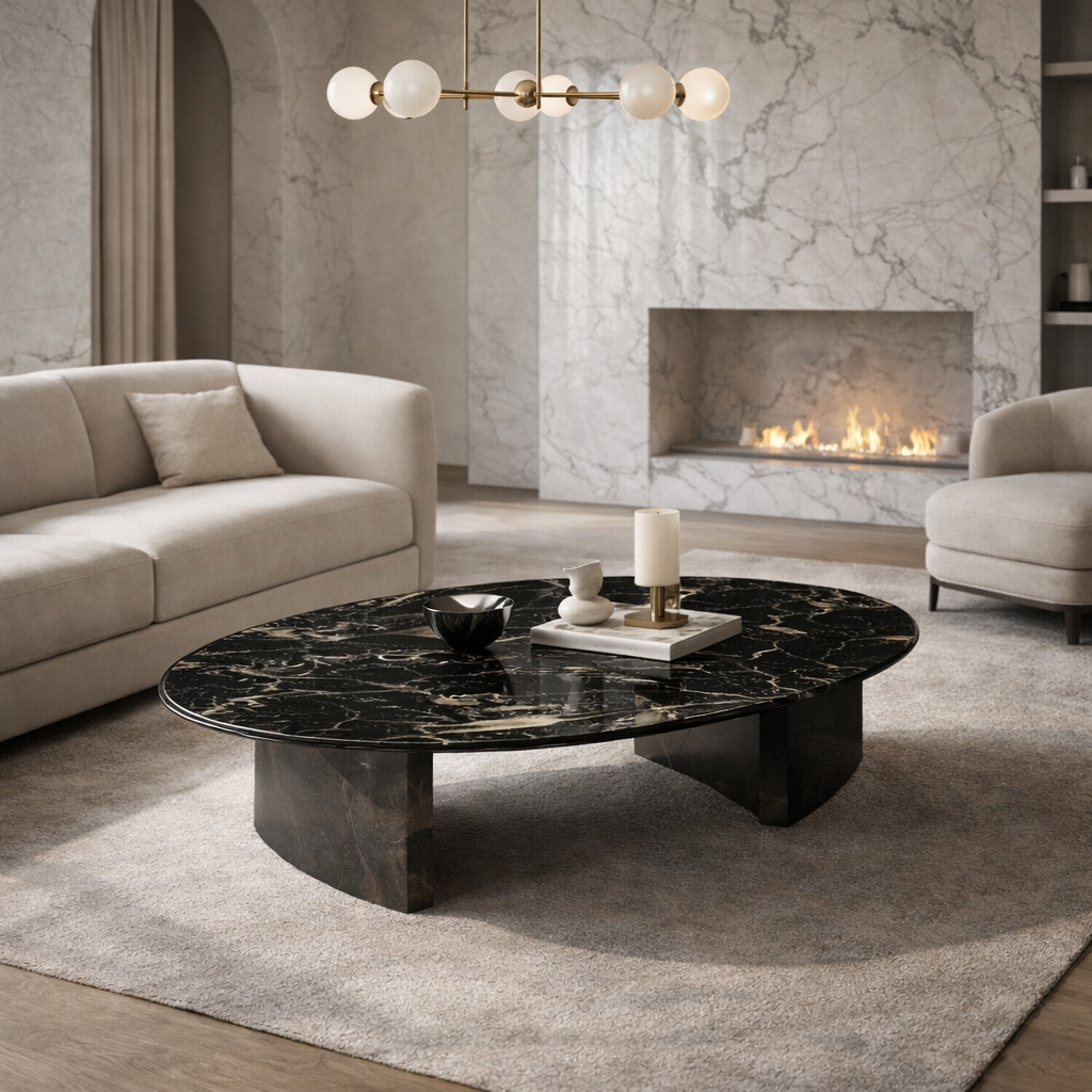 Luxury Oval Marble Coffee Table | Moora Furniture
