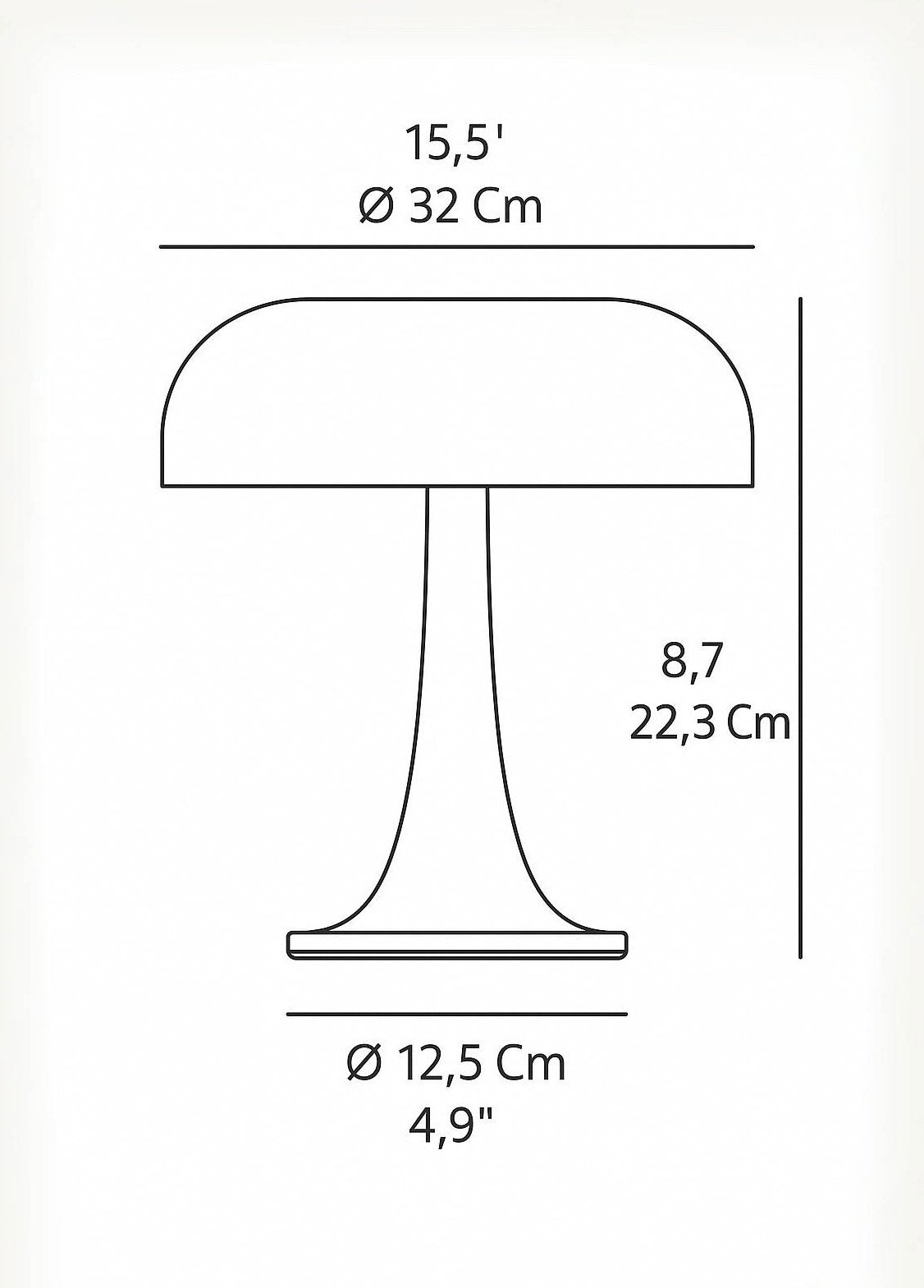 Retro Mushroom Table Lamp | Glossy Dome Light