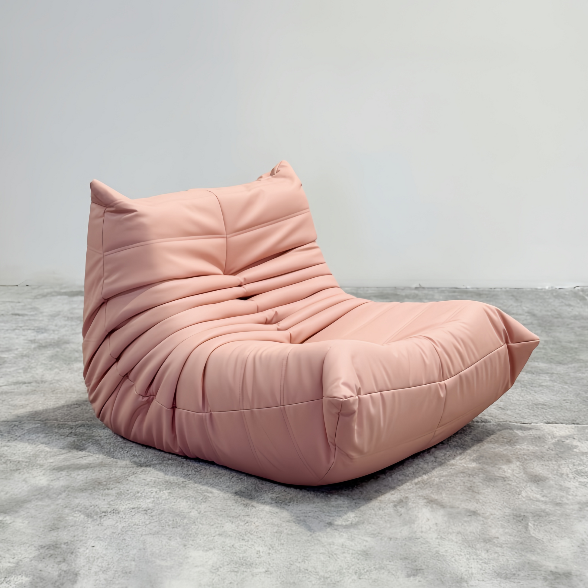 Moora Furniture | Blush Pink Vegan Leather Modern Armchair - Cozy Feminine Touch