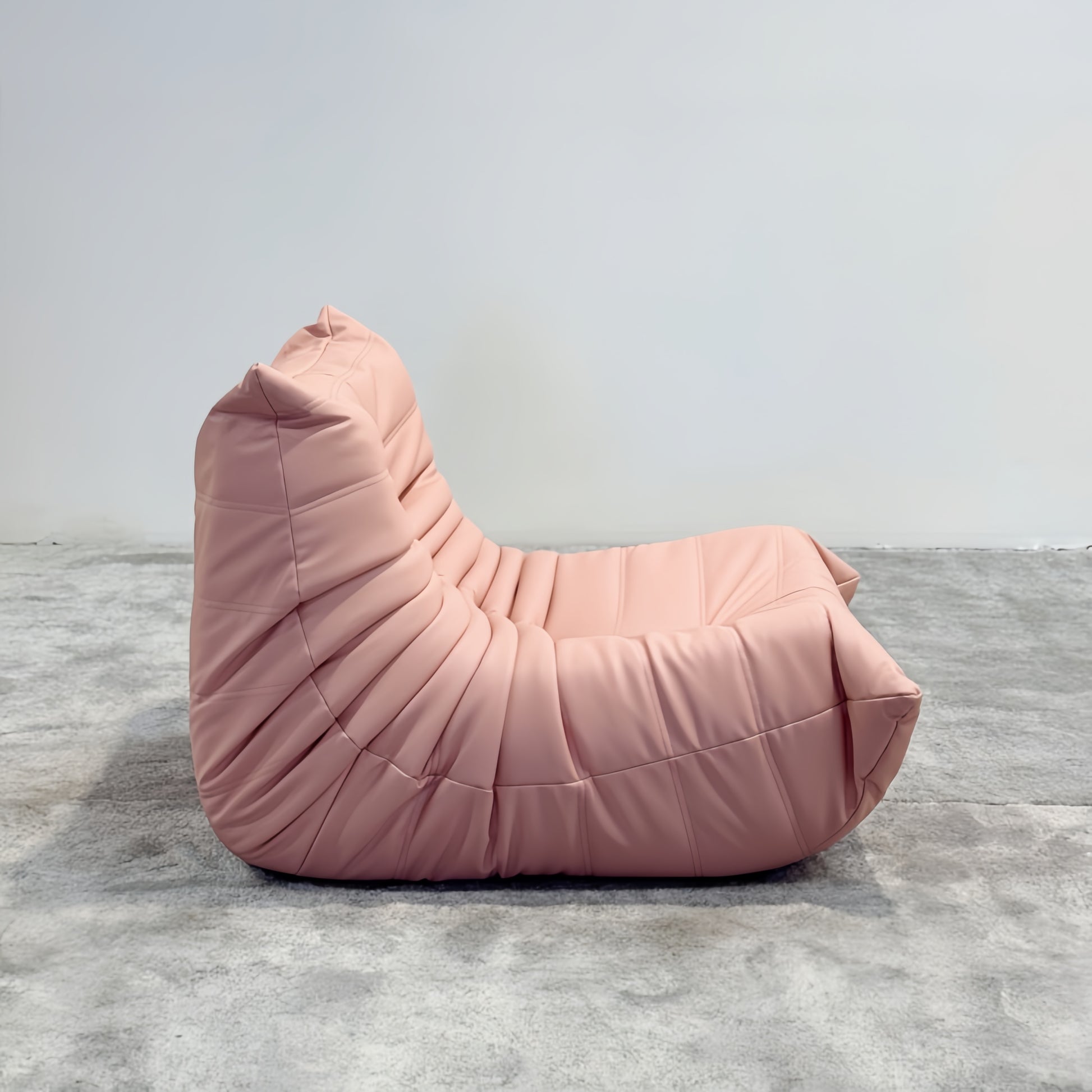 Moora Furniture | Blush Pink Vegan Leather Modern Armchair - Cozy Feminine Touch