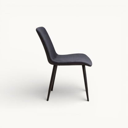 Grey Microfiber Leather Dining Chair with Carbon Steel Legs