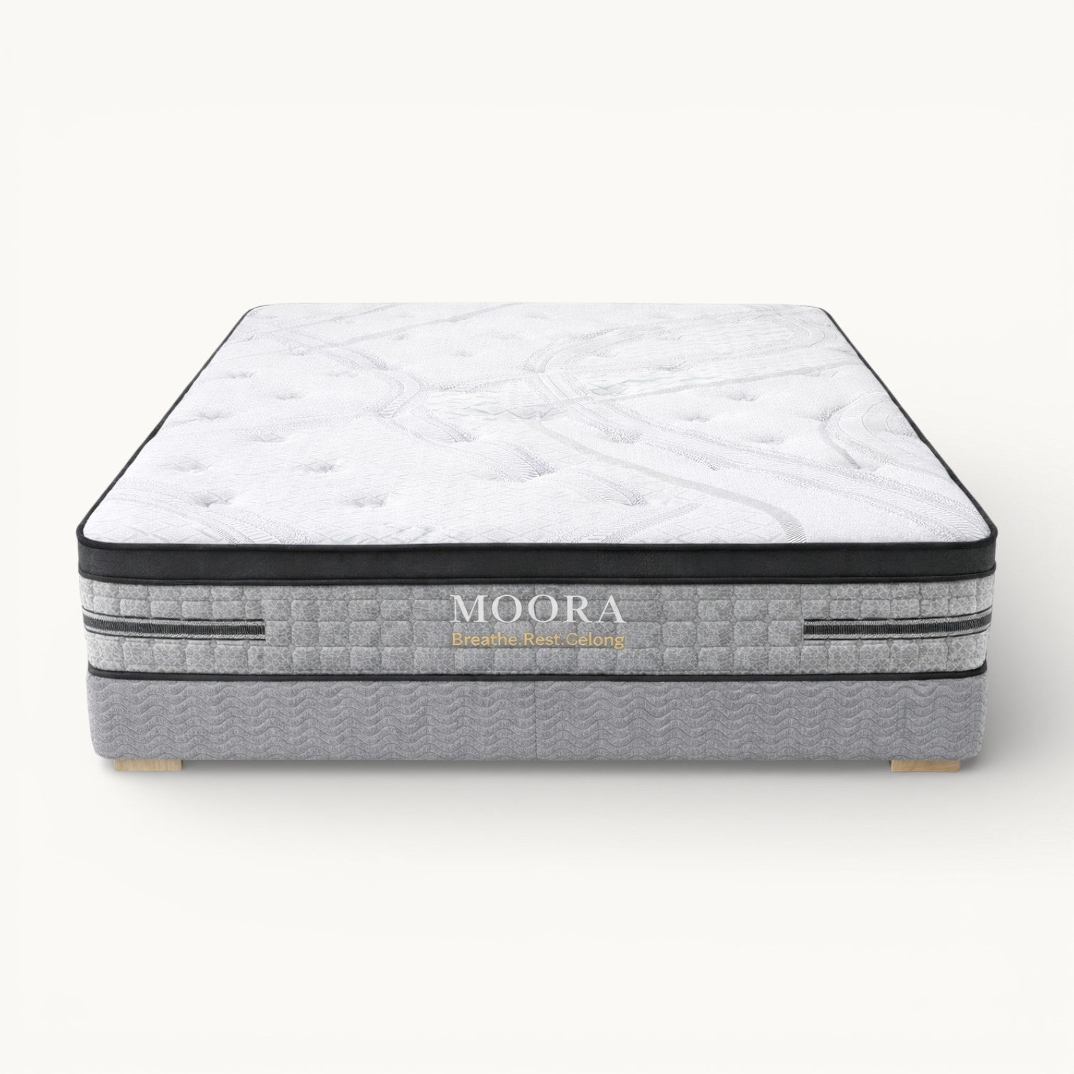 Moora 34CM Premium Hybrid Mattress | Medium Firm | Euro Top | Breathable & Supportive Bed for Deep Sleep