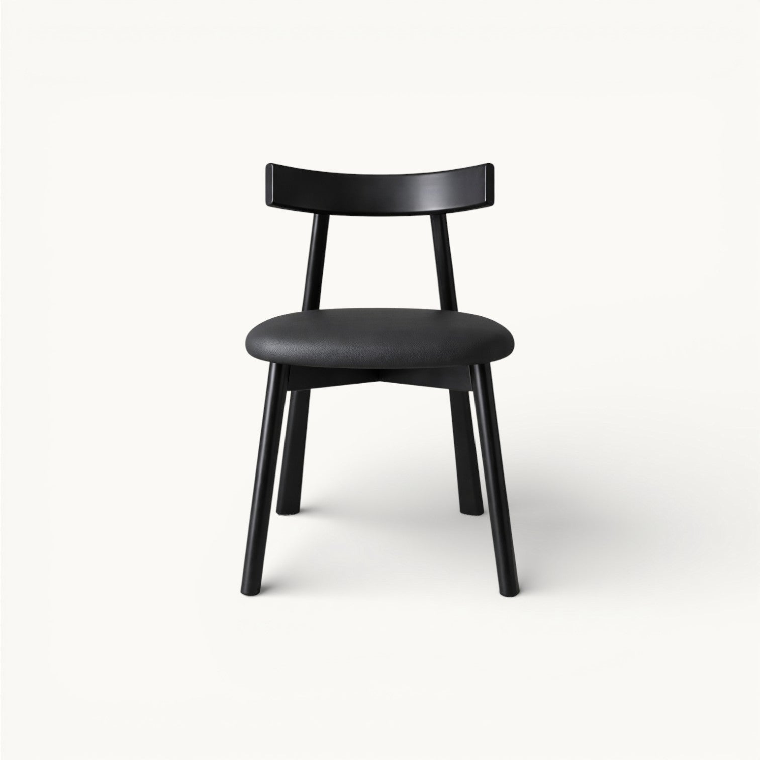 Black Oak Dining Chair with Microfiber Leather Seat