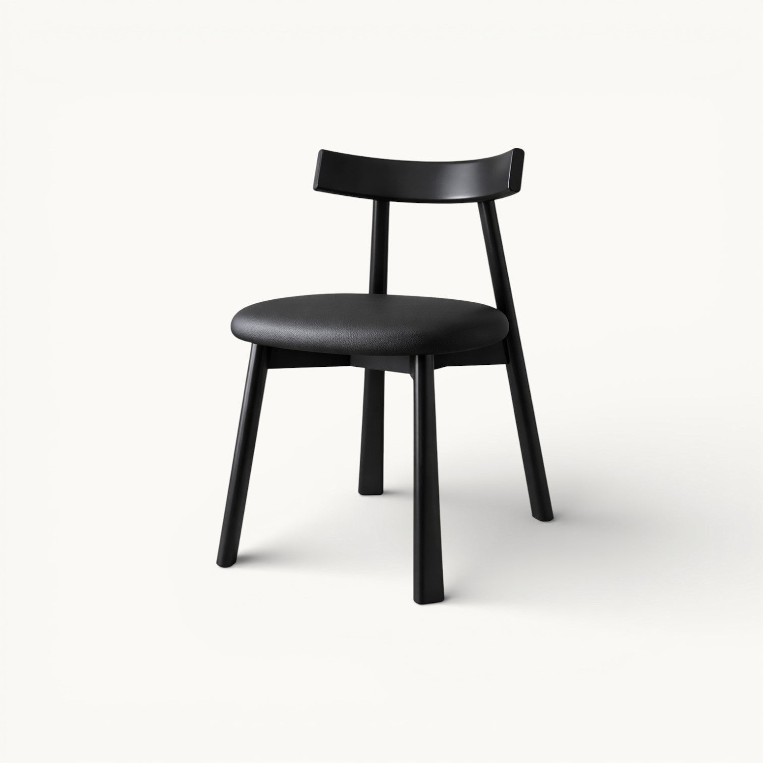 Black Oak Dining Chair with Microfiber Leather Seat