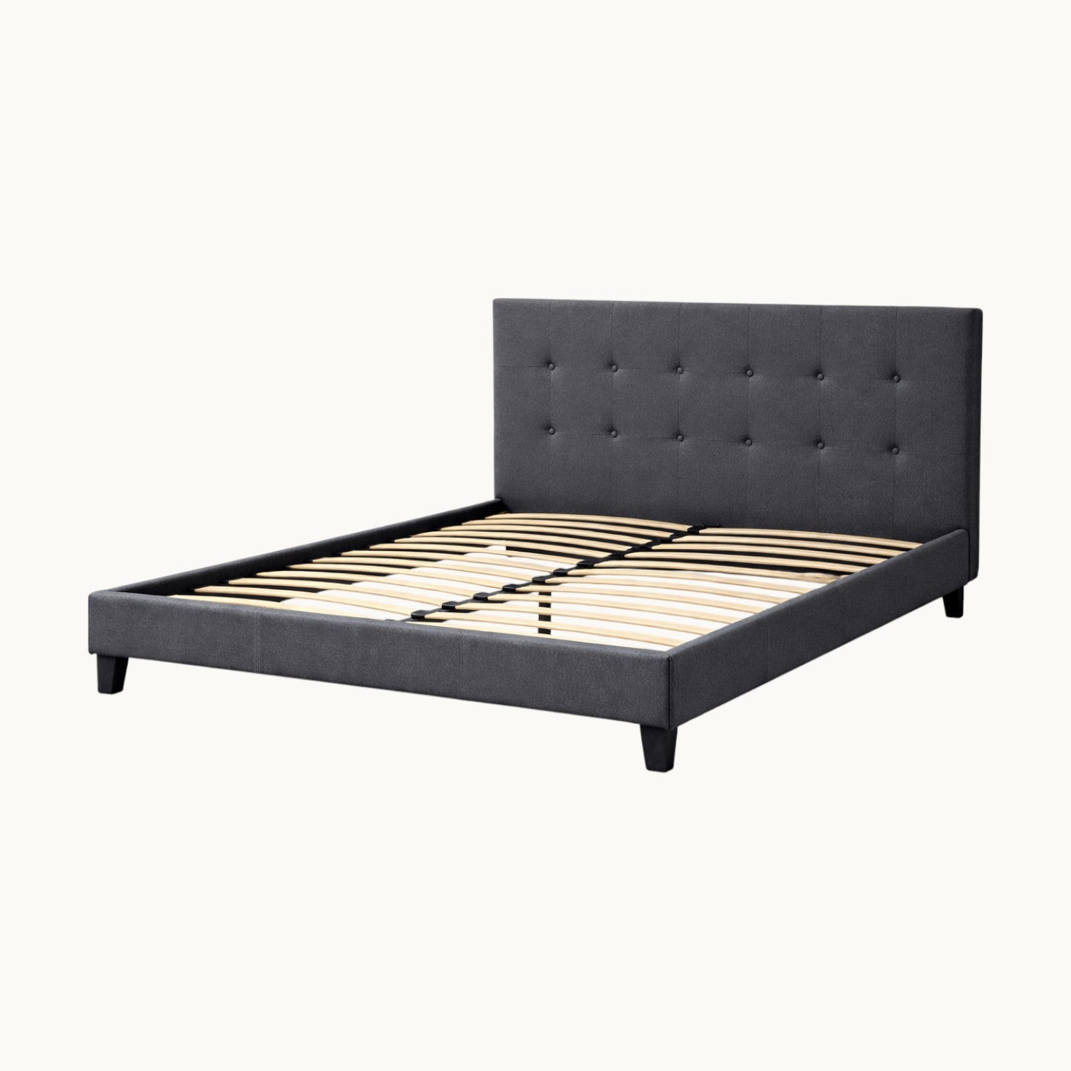Moora Linen Fabric Bed Frame – Modern Upholstered Design