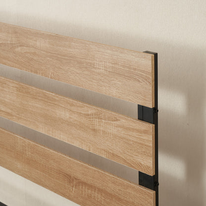 Cole Timber & Black Steel Platform Bed Frame