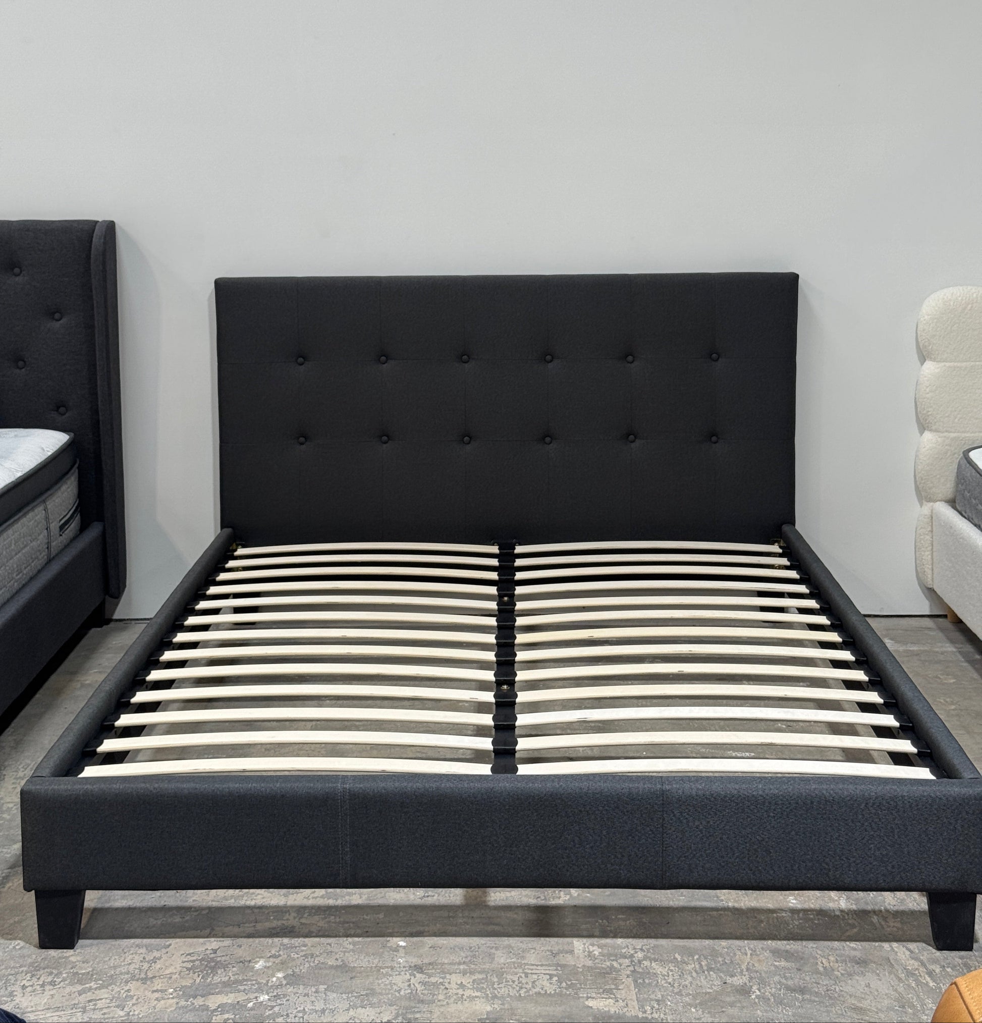 Moora Linen Fabric Bed Frame – Modern Upholstered Design