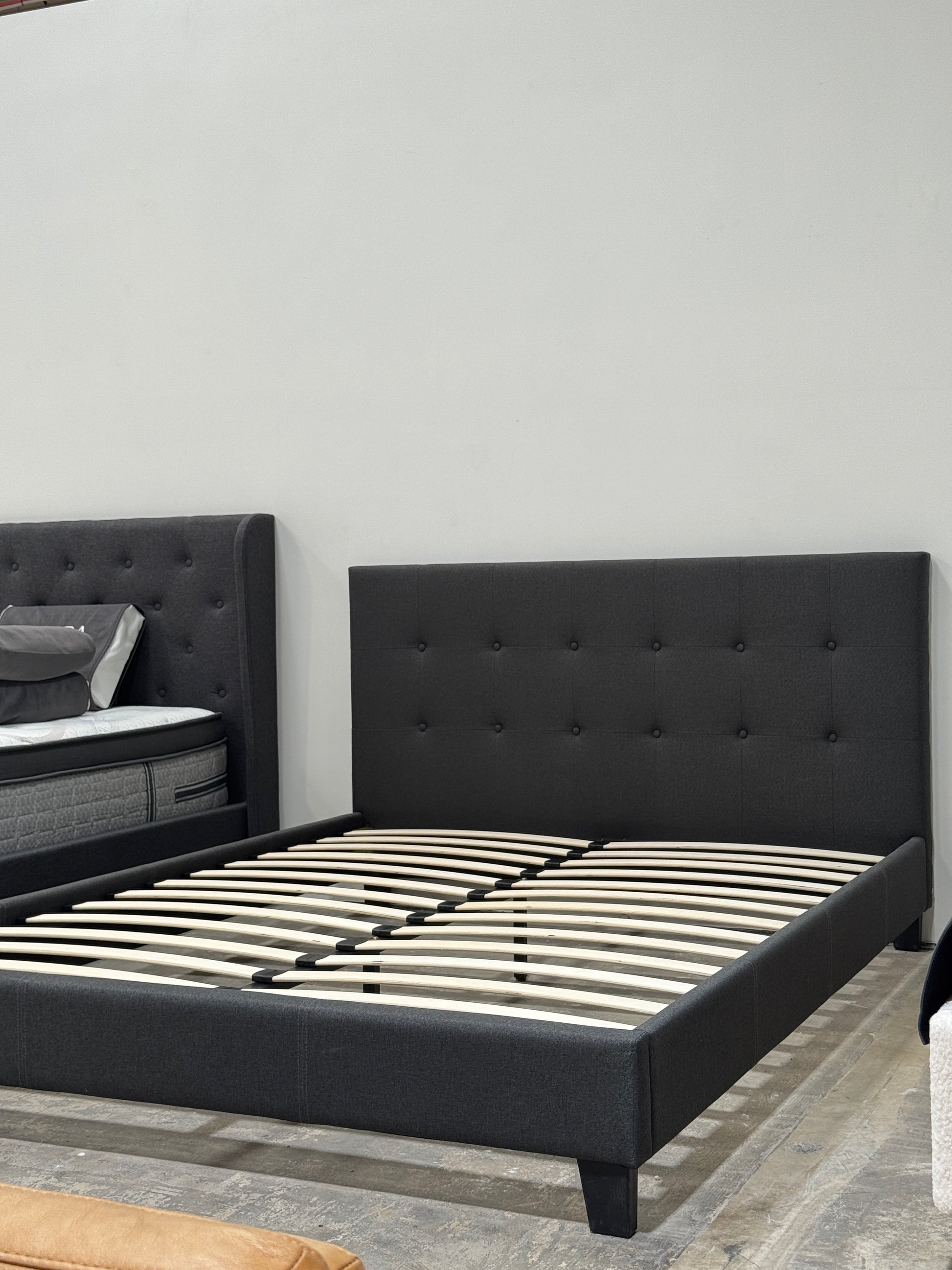Moora Linen Fabric Bed Frame – Modern Upholstered Design