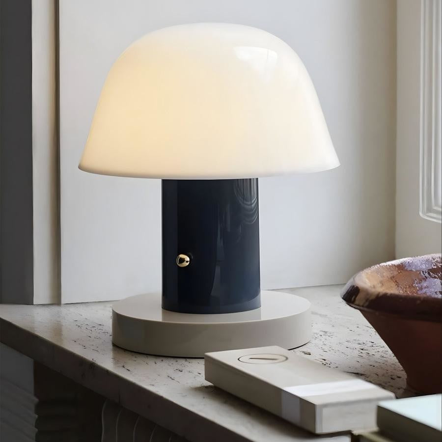 Modern Mushroom Table Lamp – Red & White Designer Table Lamp | Moora Furniture