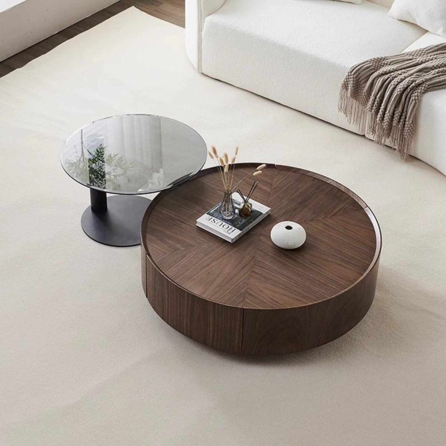 Contemporary Round Coffee Table Set | Moora Furniture