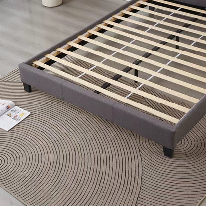 Moora Charcoal Grey Upholstered Bed Frame – Tufted Headboard
