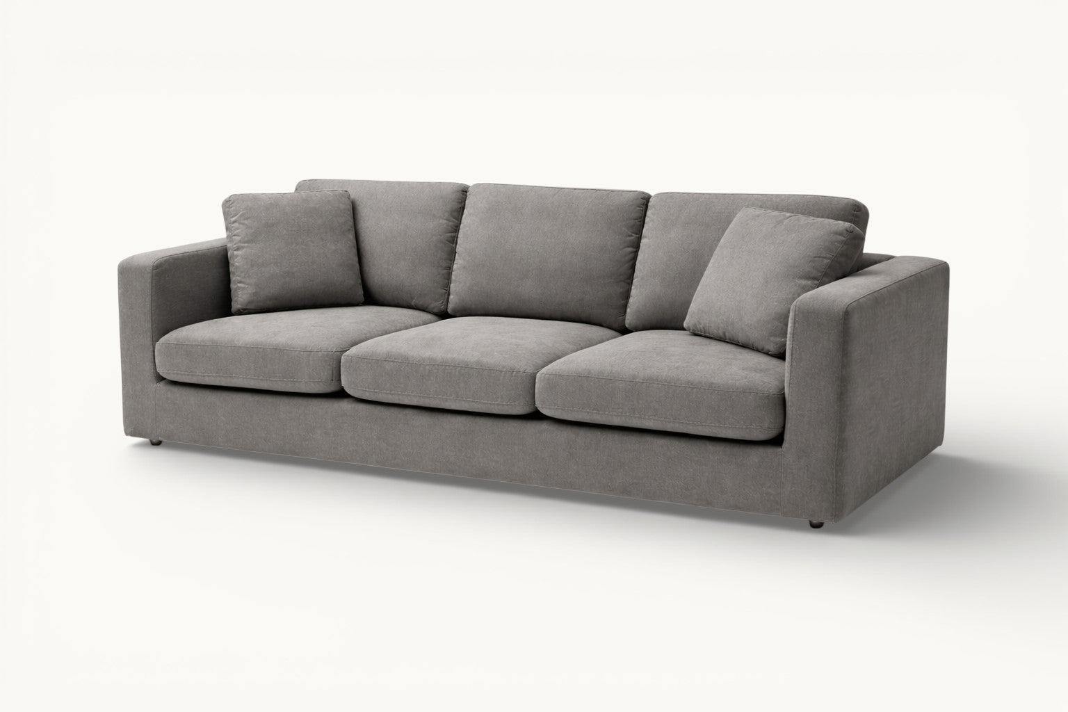 Modern Grey 3-Seater Sofa | Minimalist Fabric Couch – Moora Furniture