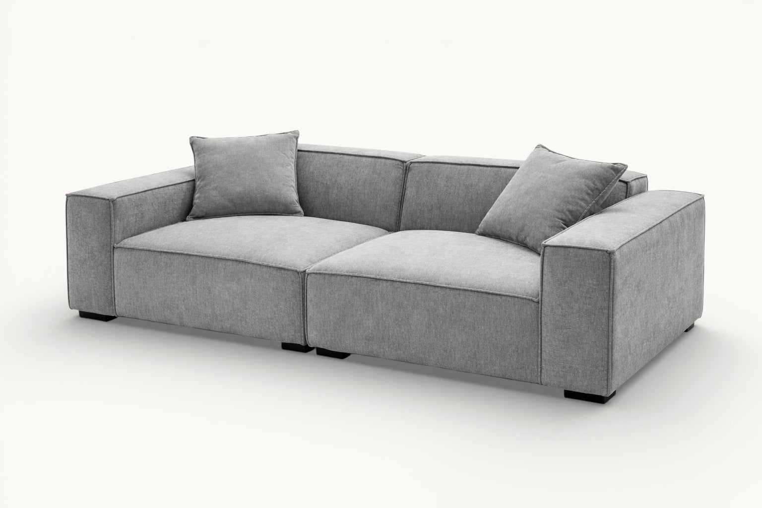Moora Modern Wide-Seat Fabric Sofa