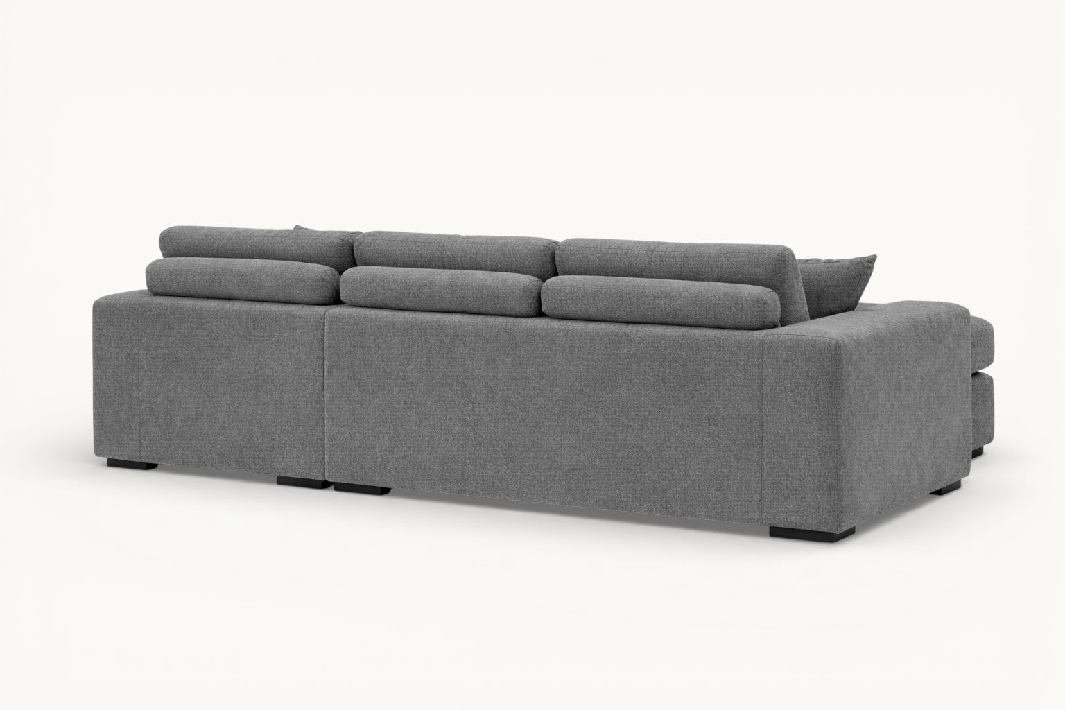 L-Shaped Fabric Sofa with Chaise – Soft Grey