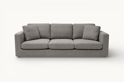 Modern Grey 3-Seater Sofa – Minimalist Fabric Couch